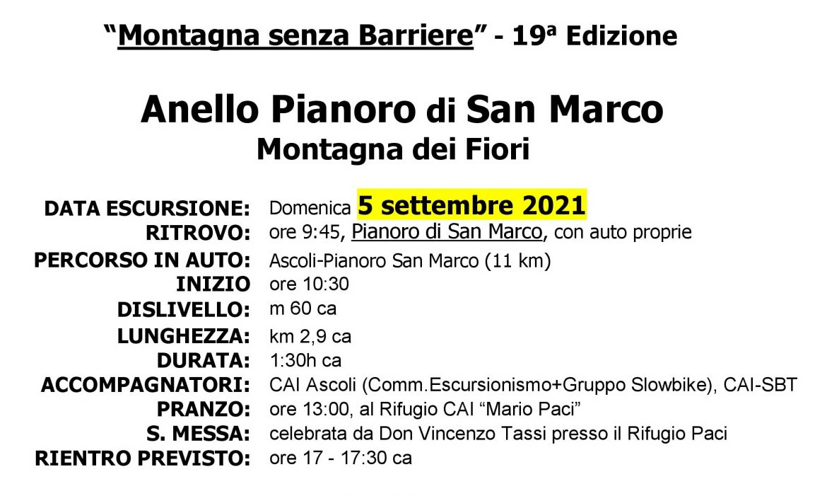 Domenica 5 Settembre