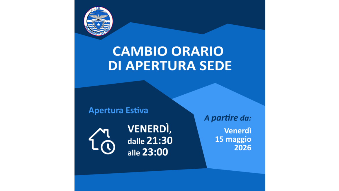 ⌚ Cambio Orario Apertura Sede ⚠
